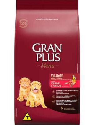 Ração GranPlus Menu Carne e Arroz para Cães Filhotes