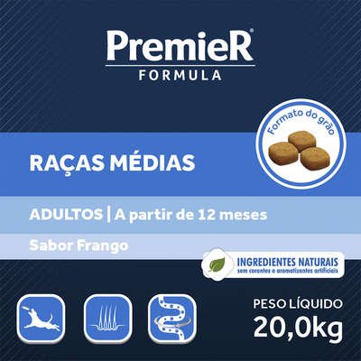 Ração Premier Pet Formula Frango Cães Adultos Raças Médias - Imagem 4