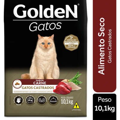 Ração Seca PremieR Pet Golden Gatos Adultos Castrados Carne - Imagem 4