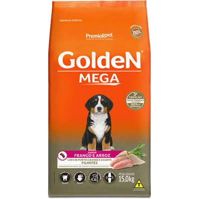 Ração Seca PremieR Pet Golden Mega Cães Filhotes Raças Grandes Frango e Arroz - Imagem 3